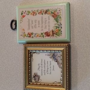 Two small plaques with sentimental sayings